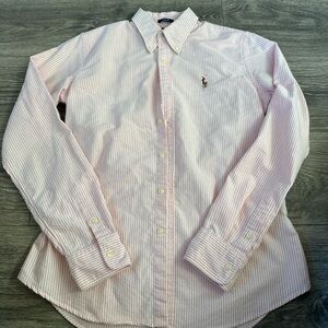 Ralph Lauren Sport Pink and White Striped Shirt